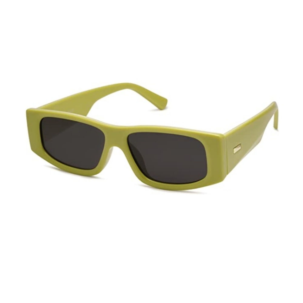 New Green Rectangle Polarized Sunglasses Fashion Trendy Narrow Square